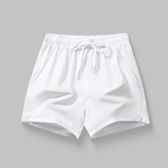 Мужские летние шорты с эластичной талией, регулируемые спортивные шорты на шнурке с карманами, однотонные широкие шорты