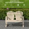 Fir Wood Love Seats with Wheel-Shaped Armrests, Large Load-Bearing Chair, Natural Wood Finish