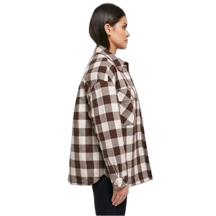 Surchemise - URBAN CLASSICS - Flanelle - Rose/Marron - Oversize - Motif À Carreaux