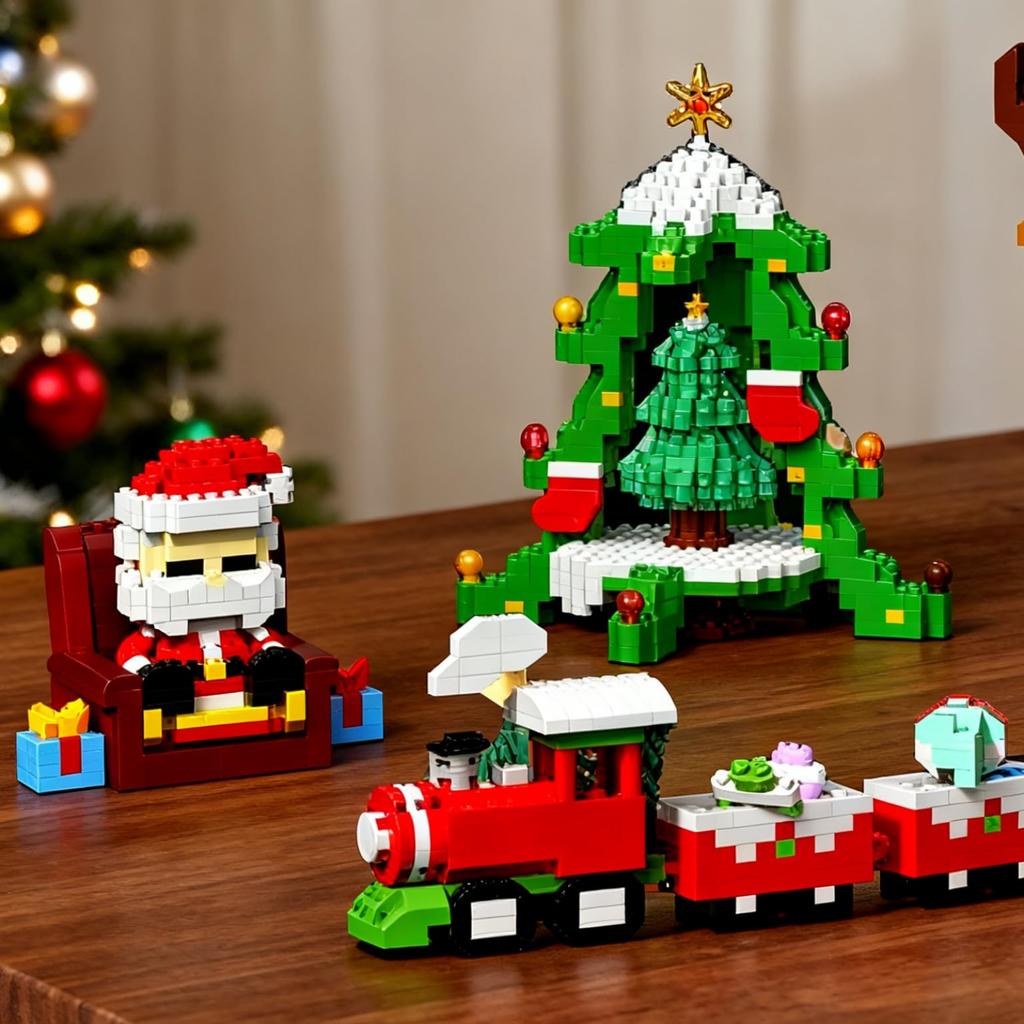 Building Block Gifts, A Six-in-one Building Block Set, Christmas Decoration Ornaments, Fun, Building Block Display Items