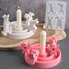 Angel Bunny Decorative Plug Candle Holder Silicone Mold DIY Handmade 4-Hole Aromath Candle Casting Resin Mold Easter Insert Deco
