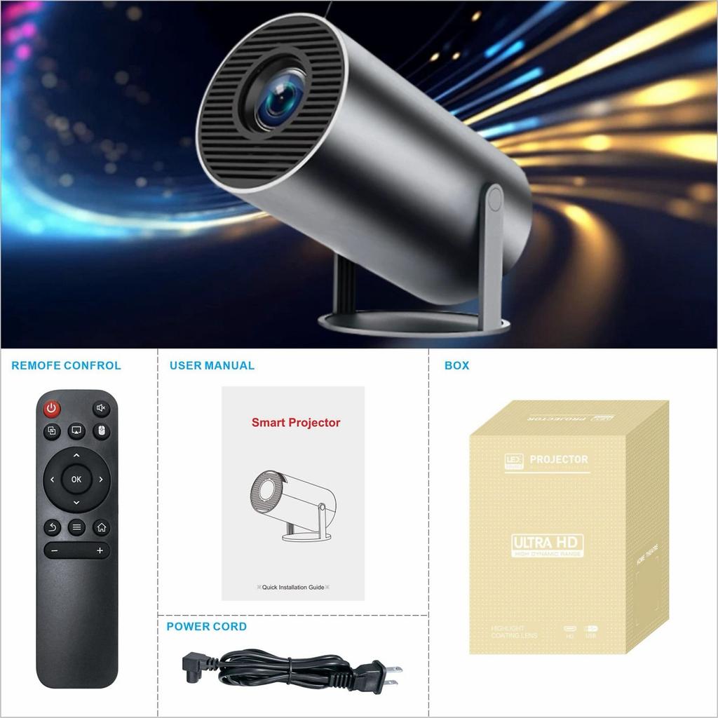 4K Projector Ultra HD Mini Projector Wi-Fi 6 Outdoor Projector