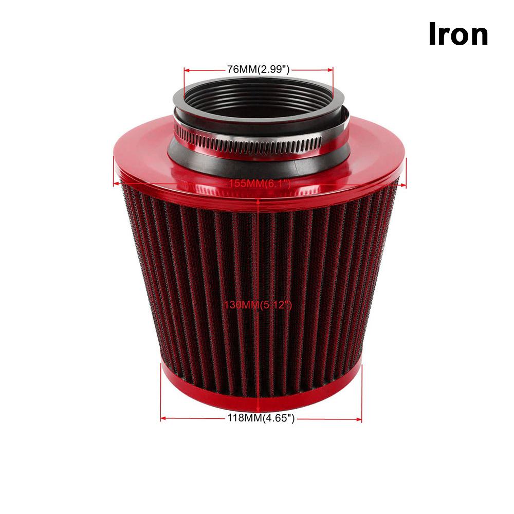 76MM 3" Burnt Blue Stainless Steel Mesh Cone Power Intake High Flow Cold Air Filter Air Intake Filter Induction Kit OFI074