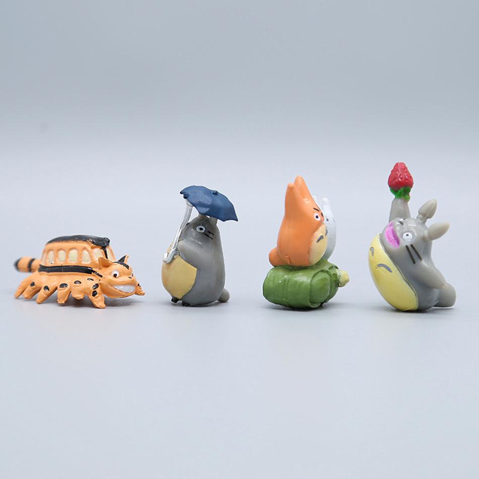 Набор Фигурок Сцены из Мультфильма Тоторо - Милые Мини-Статуэтки для Дома, Сада, Аквариума, Автомобиля, Креативные Украшения