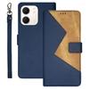 IDEWEI For Oppo A5x 4G Case Card Slots Splicing Color Leather Phone Cover with Wrist Strap