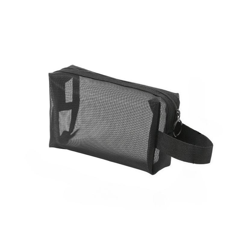 Women Wash Toiletry Bag Makeup Organizer Portable Storage Pouch Travel Black Nylon Mesh Makeup Bag Mesh Cosmetic Bag Zipper Makeup Bag For