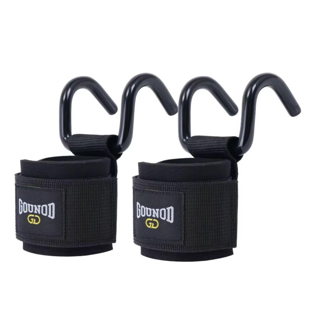 1 pair Pull-up Auxiliary Power Wrist Guard Non-Slip Steel Hook Grips Strap Gym