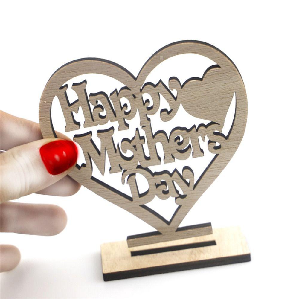 Декор для вечеринки в форме сердца Деревянные вырезы для мамы День матери Идеальный подарок Подарочный орнамент Сердце Табличка Табличка Полый орнамент