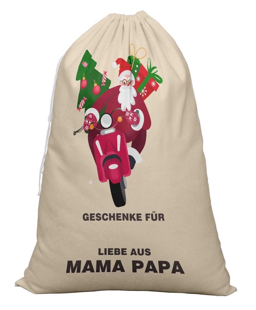 Printtoo Большая холщовая сумка на шнурке, рождественские мешки, подарочный мешок Санты, индивидуальный подарок на вечеринку, 2 шт., 27x20 дюймов