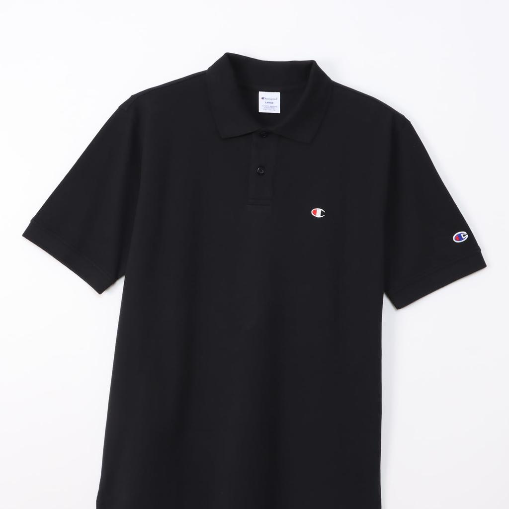 Champion Polo Шорты Поло Одноточечное Поло с коротким рукавом 2XL Футболка, Рукав, 100% Хлопок, Вышитый, Логотип, Футболка, Базовый, C3-Z358Z, Мужской, Черный,