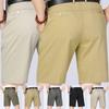 Хлопковые шорты, летние тонкие прямые свободные повседневные мужские брюки для средних и пожилых людей, брюки с высокой талией и глубоким шаговым швом, пять точек