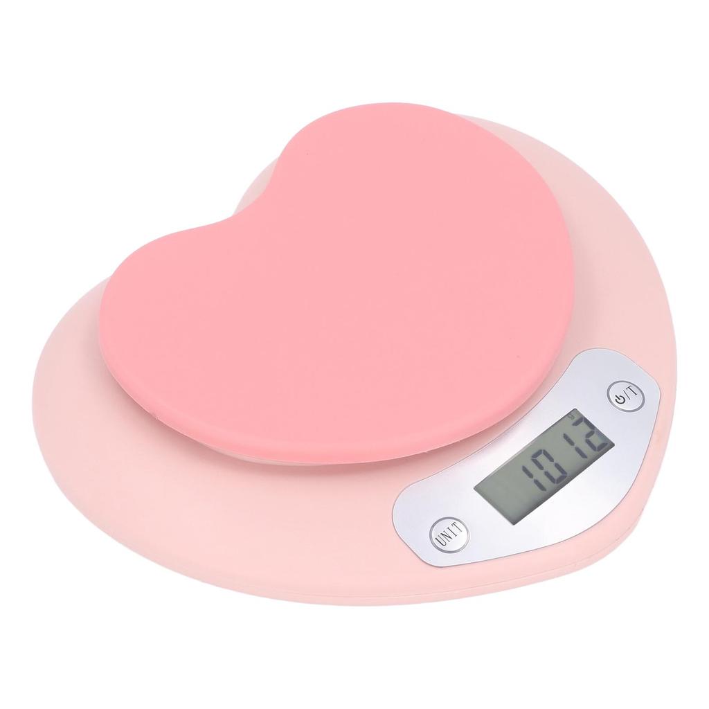 1g Accuracy Digital Kitchen Scale 5kg Household Small Heart Shape Rechargeable Food Scale for