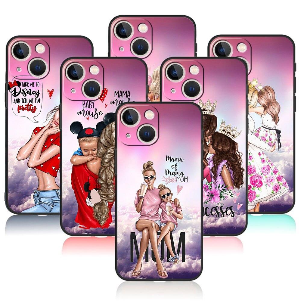 Для iPhone 8 Plus 13 Pro Max 14 XR 12 XS 7 11 X SE2 5S Mini SE2022 6S 5 SE чехол женский модный для девочек супер мама ребенок ТПУ