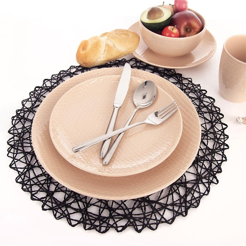 Round Black Paper Lace Table Placemat Orion 35cm