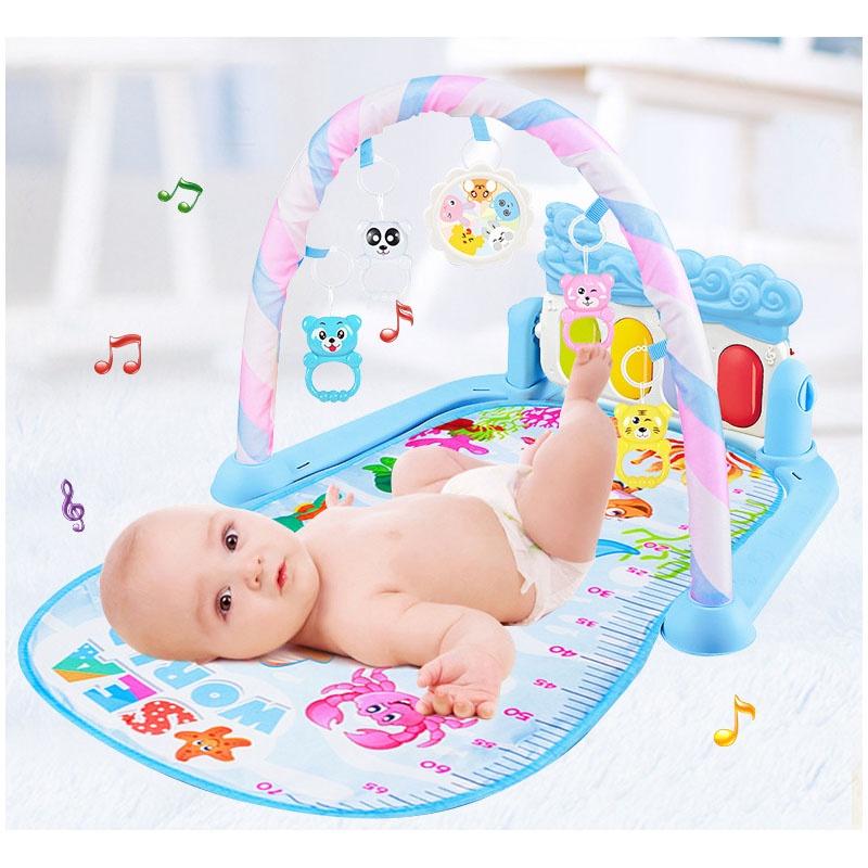Fitness Newborn Rack And Interactive Pedal Piano Toy With Lights Music And
