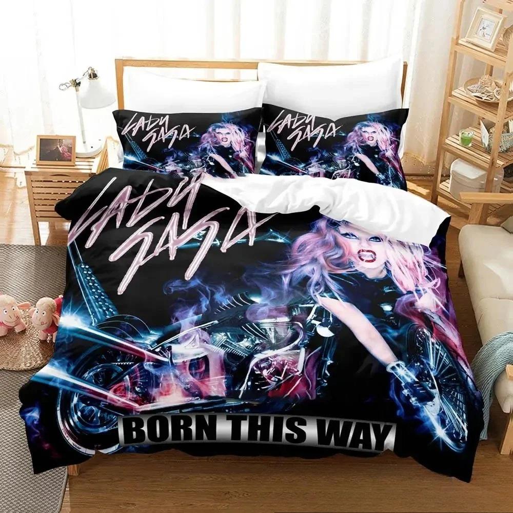 3D Print Fashion L-Lady G-Gaga Bedding Set Boys Girl Twin Queen King Size Duvet Cover Pillowcase Bed boys Adult Home Textiles