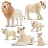 TOYMANY 6 шт. Фигурка льва, белого льва, дикого животного, родителя и реалистичного животного, популярный подарок на день рождения, для детей от 6 лет, фигурки, набор, модель, ребенок, дом,