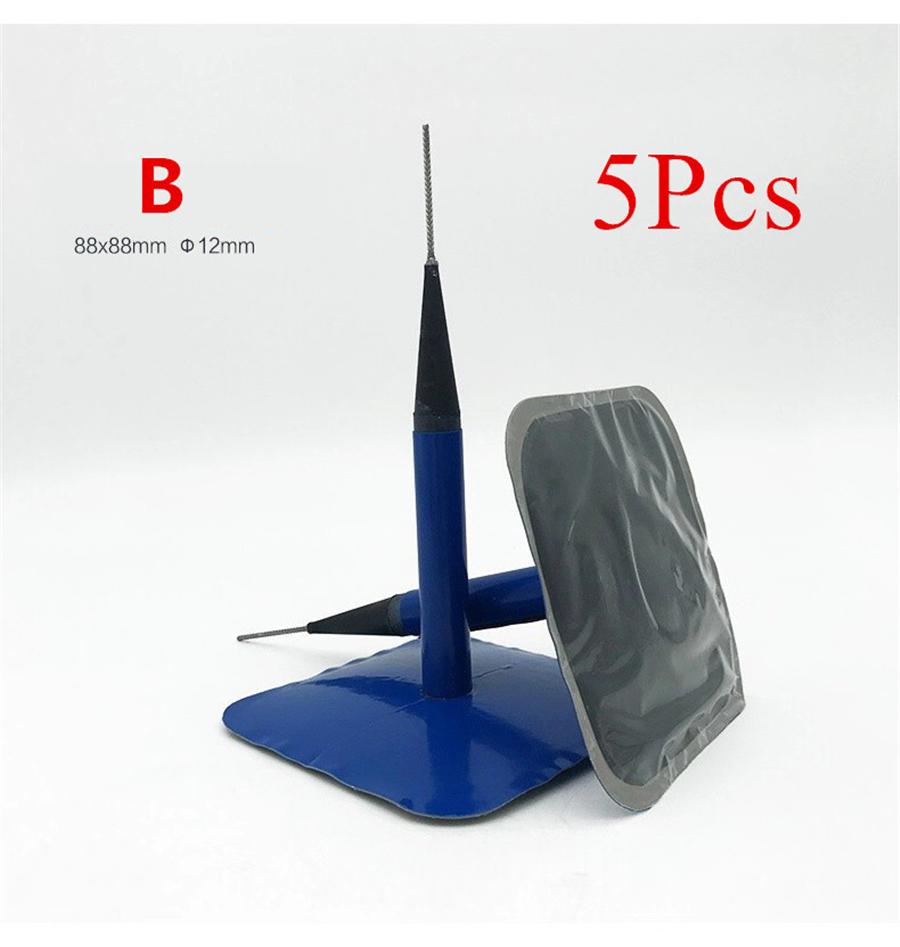 5x Заплатка-грибок для шин автомобиля, грузовика, 12 мм, из натурального каучука, для ремонта проколов, с проволочным стержнем