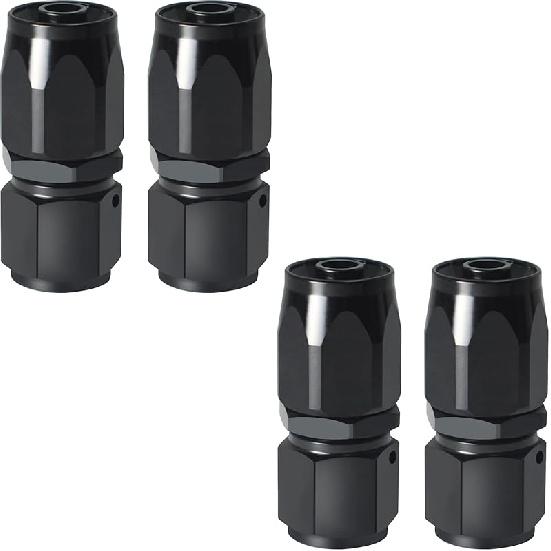 6AN Fitting, 2PCS 6AN Hose End Fittings, 6 AN Straight Fittings For CPE Braided Hose(Black).