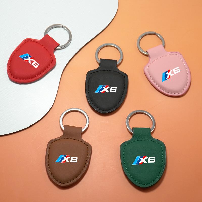 Metal Leather Car Keychain Keyring Key Chains Anti-loss Pendant Decoration For BMW X1 X2 X3 X4 X5 X6 X7 Auto Styling Accessories ysbf88
