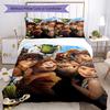 3pcs The Croods Bedding Set Duvet Cover Closure Includes 1 Duvet Cover & 2 Pillowcases, Soft and Comfortable for All Seasons.