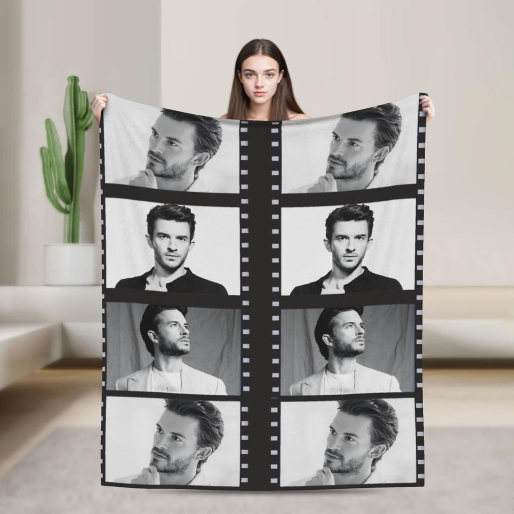 Jonathan Bailey Actor Blankets Flannel Comedy Lightweight Thin Throw Blanket for Outdoor Travel Bed Rug