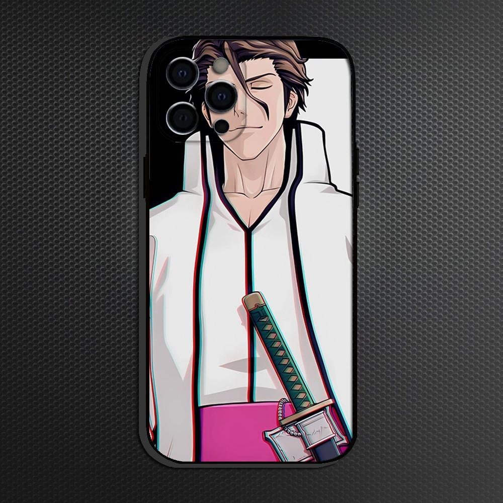 Anime B-Bleachs Aizen Sosuke Phone Case For iPhone 16,15,14,13,12,11 Plus,Pro Max,XS,X,XR,SE Soft Silicone Black Cover