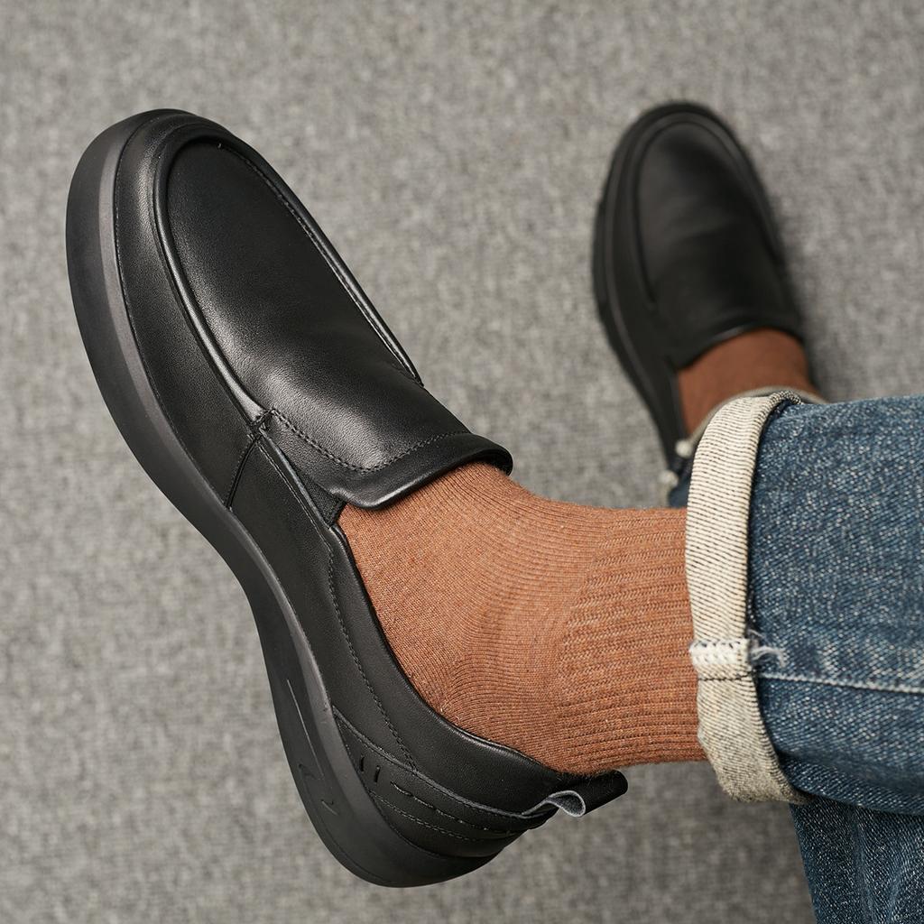 [Cowhide and Velvet] Winter Warm Workwear Commuter Low Cut Men's Shoes