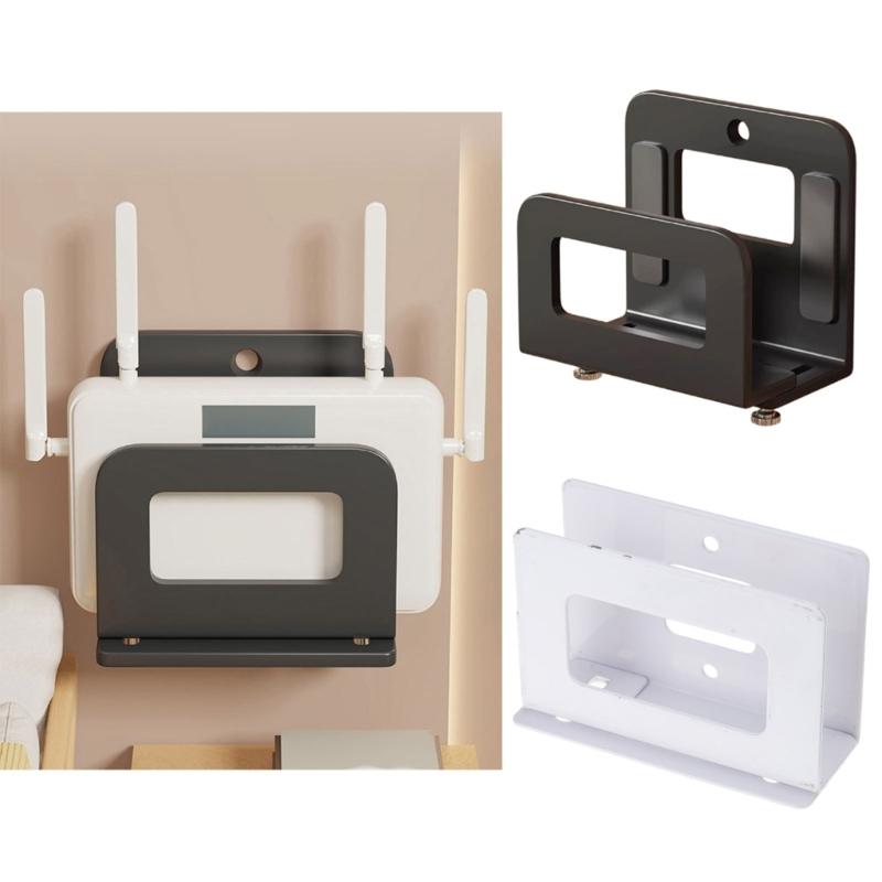Клейкая настенная полка для электроники Для роутера, ТВ-приставки, колонки Конструкция из углеродистой стали Не требует сверления