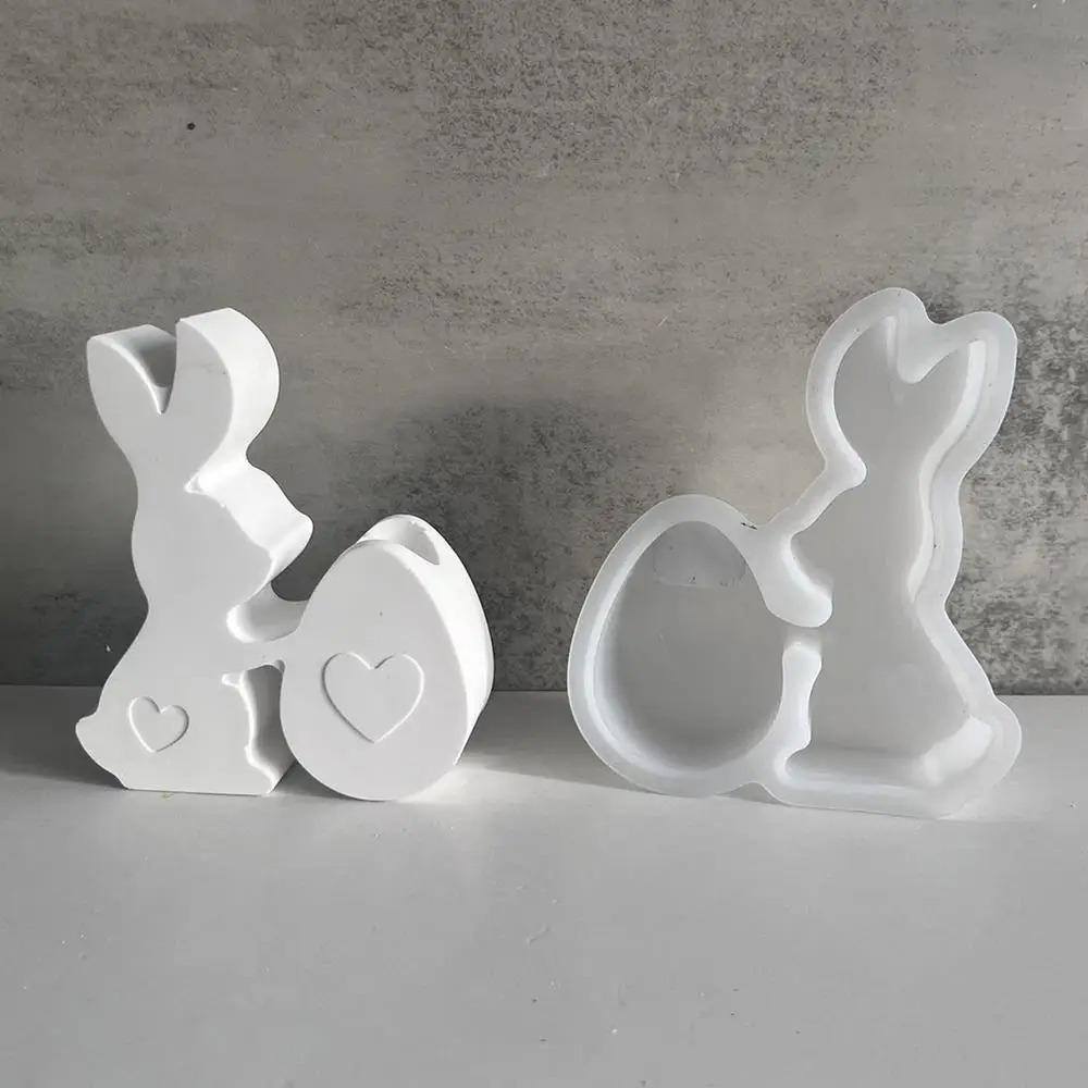 Cartoon Rabbit Candlestick Molds Handmade Bunny Tealight Molds  Home Table Decoration