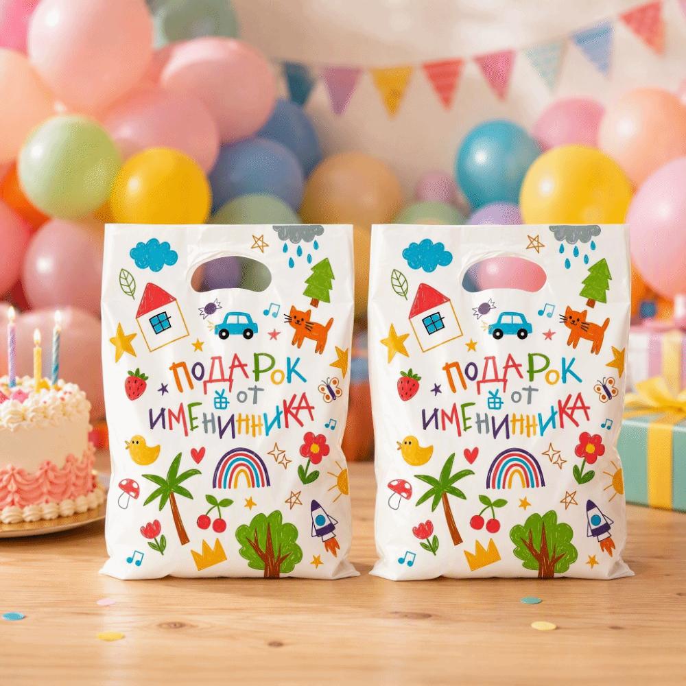 10/30/50Pcs Cartoon Childish Graffiti Birthday Goodie Bag Funny Party Supplies Bags Party Favors