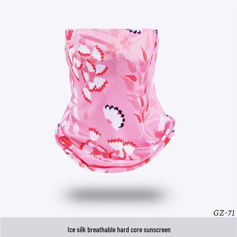 Ice Silk Ear-Hanging Face Mask - Breathable Sunshade & Neck Gaiter for Cycling & Sports