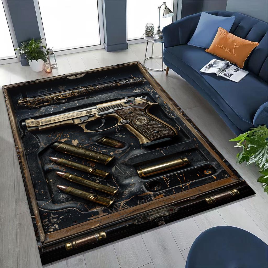 Дерево Металл Оружейный Кейс Коробка Военное Снаряжение Мото Коврик для Спальни Гостиной Дивана Дома Декор Коврик для Двери, Детский Игровой Нескользящий Напольный Коврик