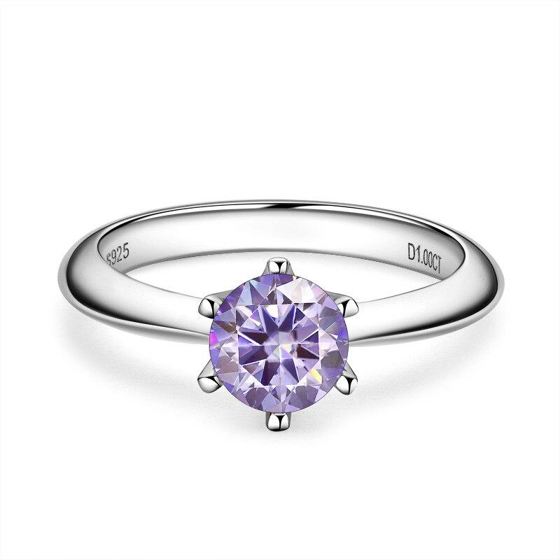 Bague Ringen Роскошные 100% настоящие 5-каратные кольца с муассанитом и бриллиантами для женщин, свадебные кольца из серебра 925 пробы, классические круглые ювелирные изделия, подарок с GRA