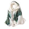 Long Silk Scarf Spring and Summer Thin Style Printed Scarf Beautiful Brocade Lotus Shawl Imitation Silk Scarf Gauze Scarf