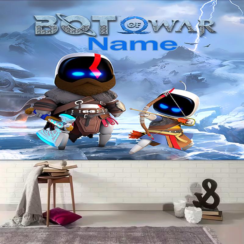 Personalized Astro Bot Background Tapestry,Custom Name Birthday Party,Multifunctional Wall Decoration for Home Decor,Various Occasions