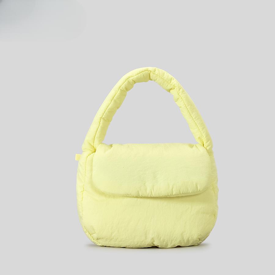 Женская сумка-клапан из хлопка с зажимом, маленькая сумка, сумка через плечо цвета конфет, симпатичная легкая сумка-седло