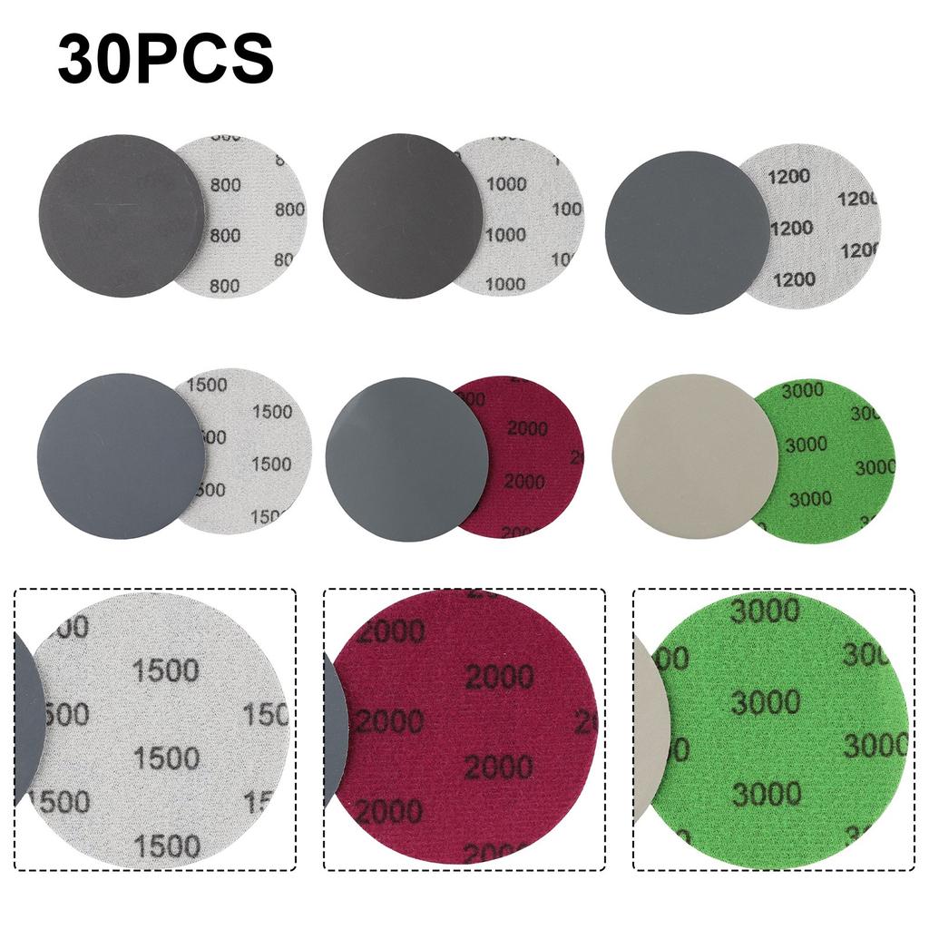 Polishing Sandpaper Wet/Dry Wood 3 Inch 30pcs/set 75mm