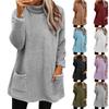 Sweatshirts For Women Mock Turtleneck Fall Winter Warm Sweater Plus Size Tunic Pullover Tops With Pockets