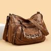 Многослойная модная сумка через плечо на одно плечо с большой вместимостью, легкая мягкая кожаная женская сумка для женщин среднего возраста