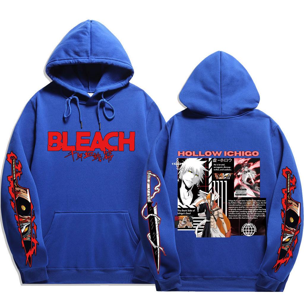 Худи BLEACH Hollow Ichigo с принтами, коллаж с Холлоу Ичиго, Зангетсу, текстом и фото, оверсайз, для фанатов аниме
