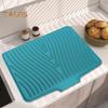 Silicone Dish Drying Mat Heat Resistant Drain Pad Sink Mat for Kitchen Counter Quick Drying Dish Mat Multifunctional Tableware Mat