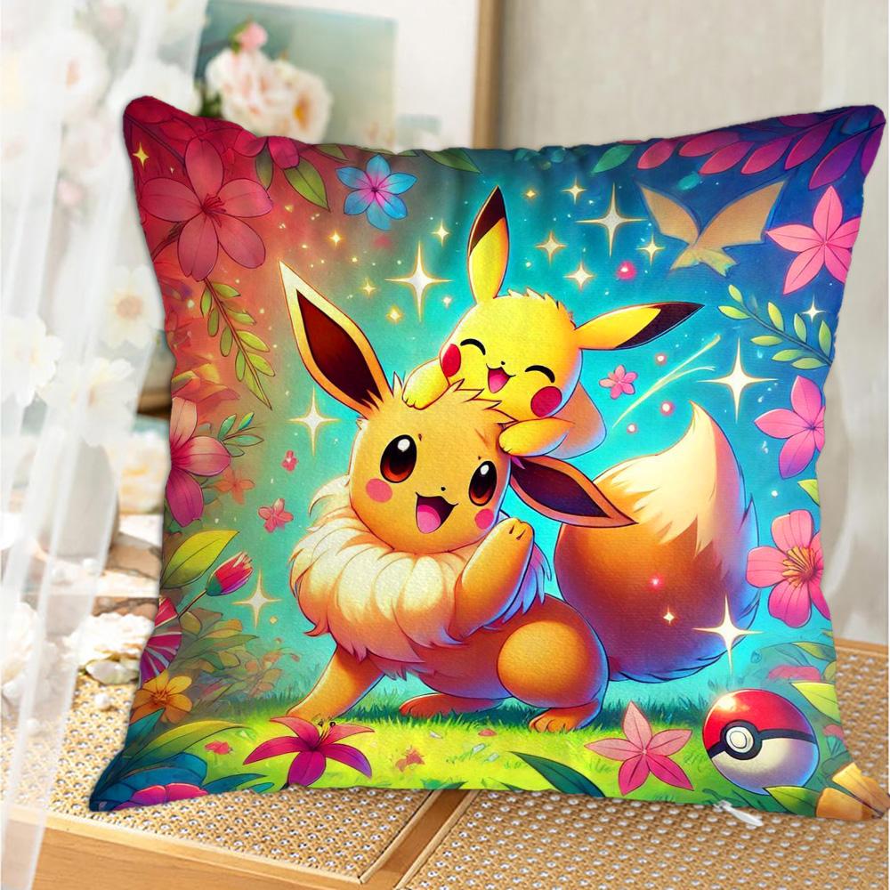 Kawaii PPilkachuus Sleeping Pillows Decorative Cushions Cover for Sofa Ornamental Pillow Cases Room Decorating Items Nordic