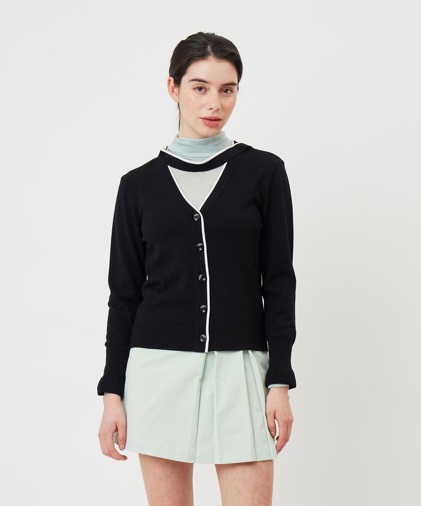 Aven Drop Taping Cardigan Black