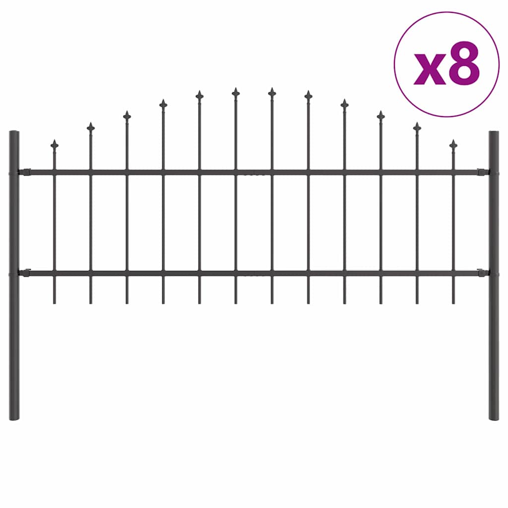 Garden Fence Woerden 8 pcs Gray