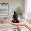 Desktop Anubis Sculpture Figurine, 3D Printed Egyptian God Statue Meditating with Heart Decor Hands, Mythical Desk for Home Office, Collectible