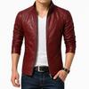 New Men's Lambskin Leather Dark Red Jacket Modern Bikers Styles Jacket