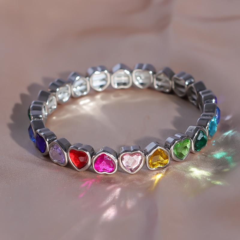 Модные геометрические браслеты Love: Эластичные цветные браслеты из бисера для женщин