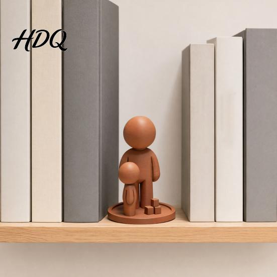 Цельнолитая Декоративная 3D-печатная Фигурка-Скульптура Отца и Сына Статуэтка для Дома