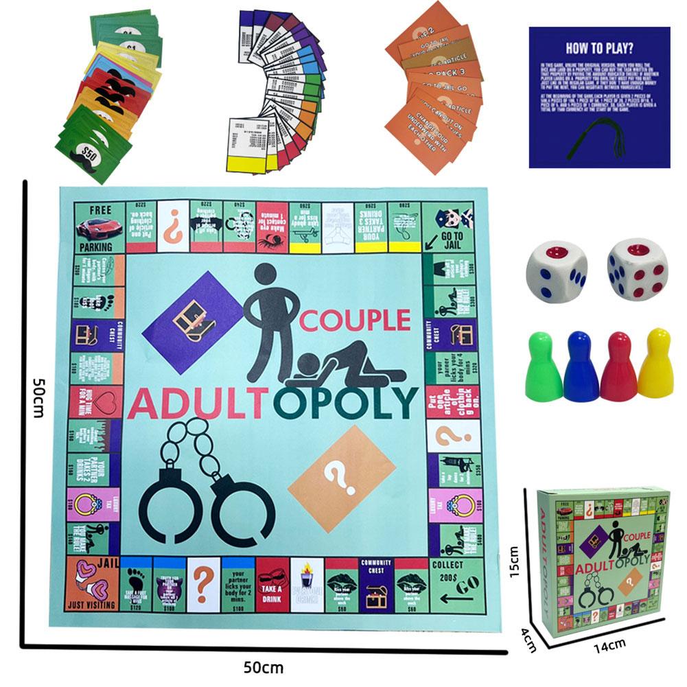 Adultopoly Board Game Couple Adult Opoly Board Game Portable Couple Game Entertainment Board Game Valentines Gifts for Him Her